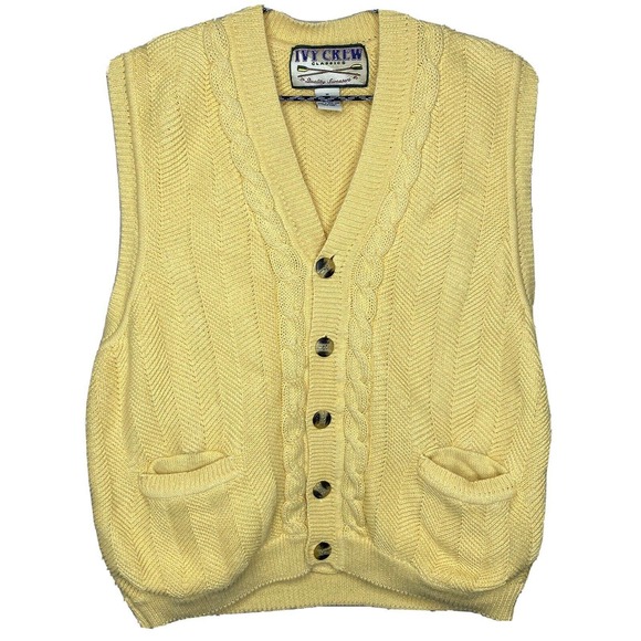Ivy Crew Other - Ivy Crew Button Up V-Neck Sweater Vest Size M EUC